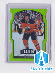 2020-21 UD ALLURE ROOKIE GREEN QUARTZ SP 06/99 TYLER BENSON #84 EDMONTON OILERS